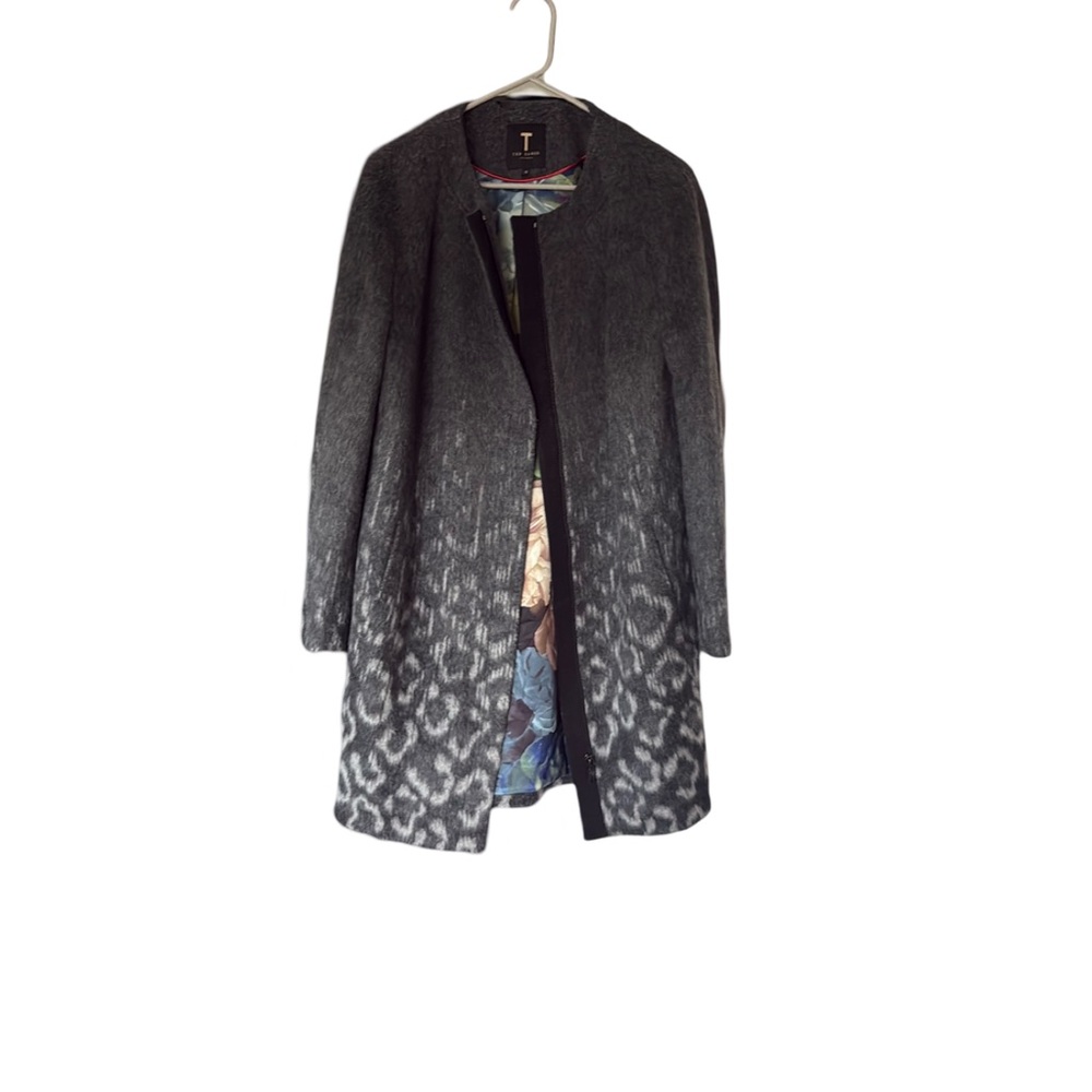 Ted Baker Gray Patterned Coat